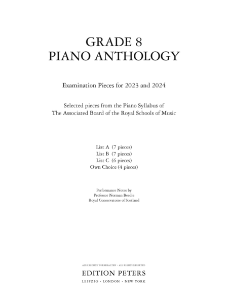 Grade 8 Piano Anthology