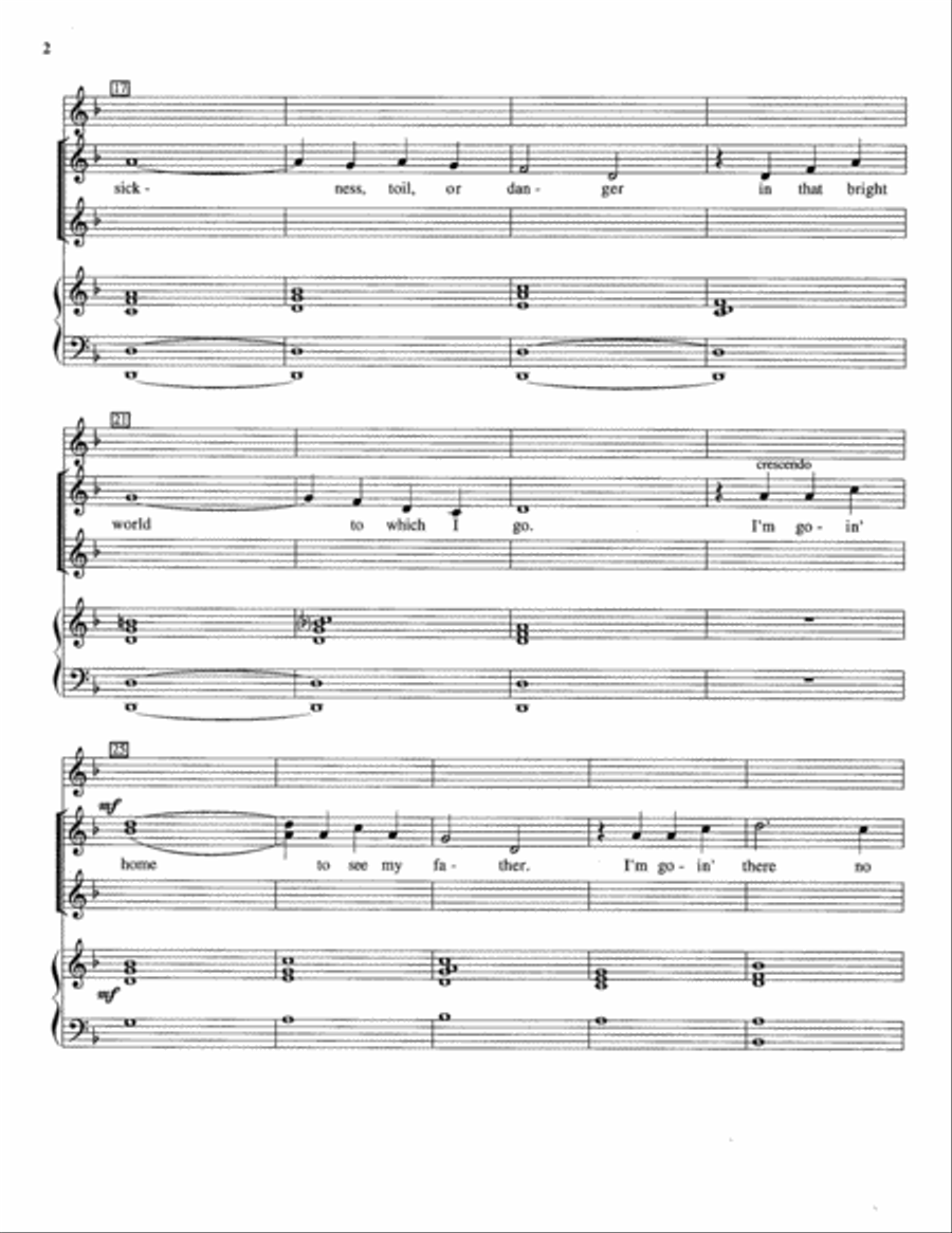 Wayfaring Stranger for two equal voices, keyboard, and trumpet Choir scores gallery preview page 3