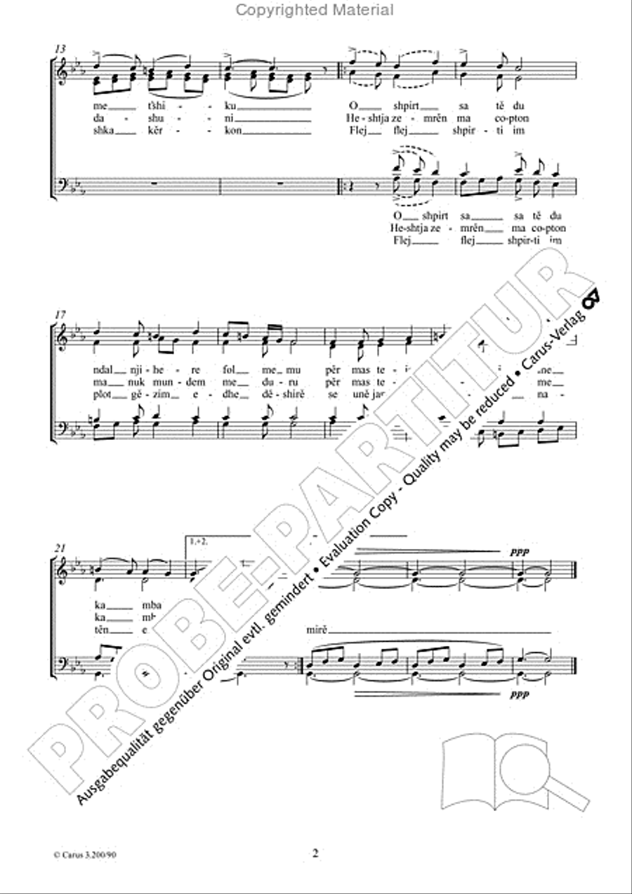 Shkoj e vij flutrim si zogu 4-Part scores gallery preview page 3