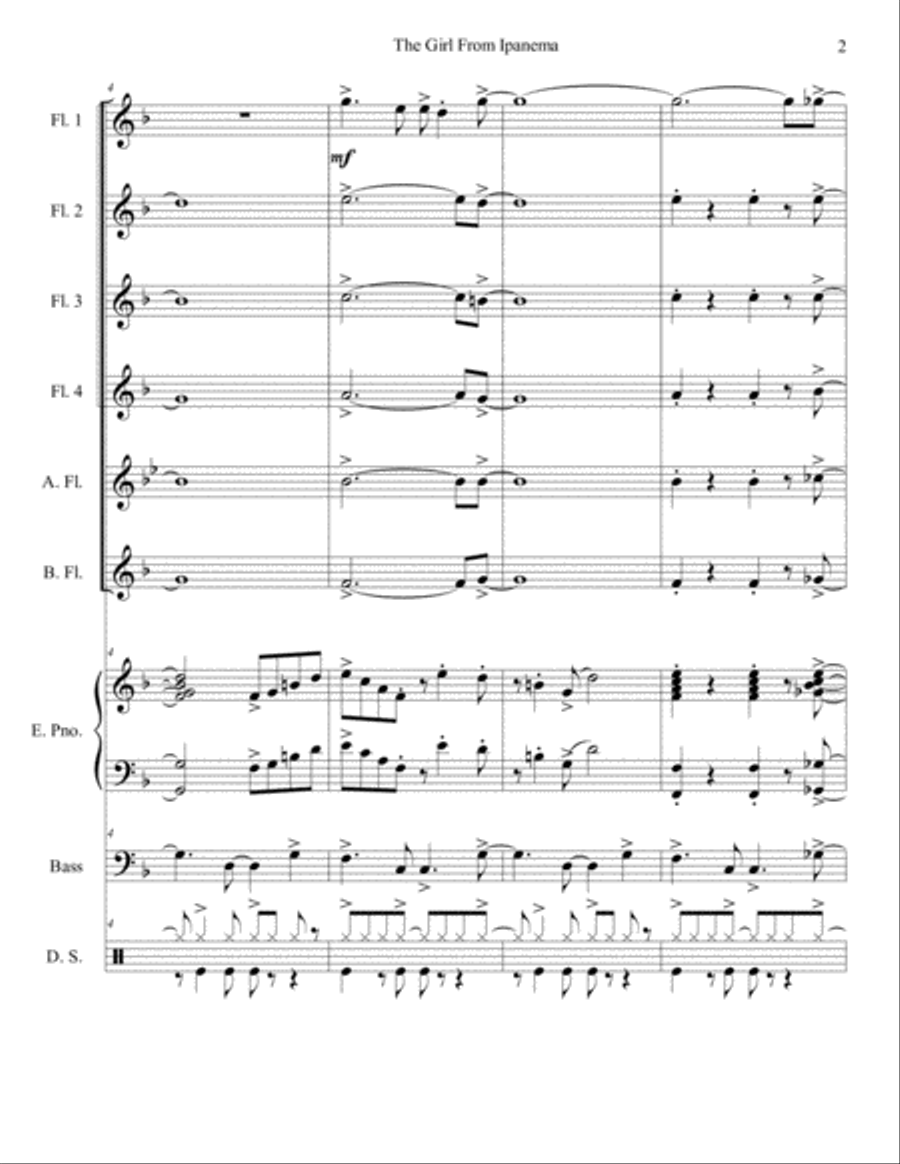 The Girl From Ipanema (garôta De Ipanema) Small Ensemble scores gallery preview page 2