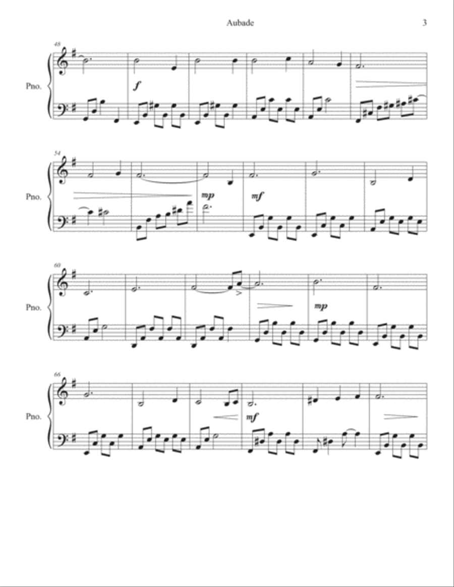 Aubade Piano Solo scores gallery preview page 3