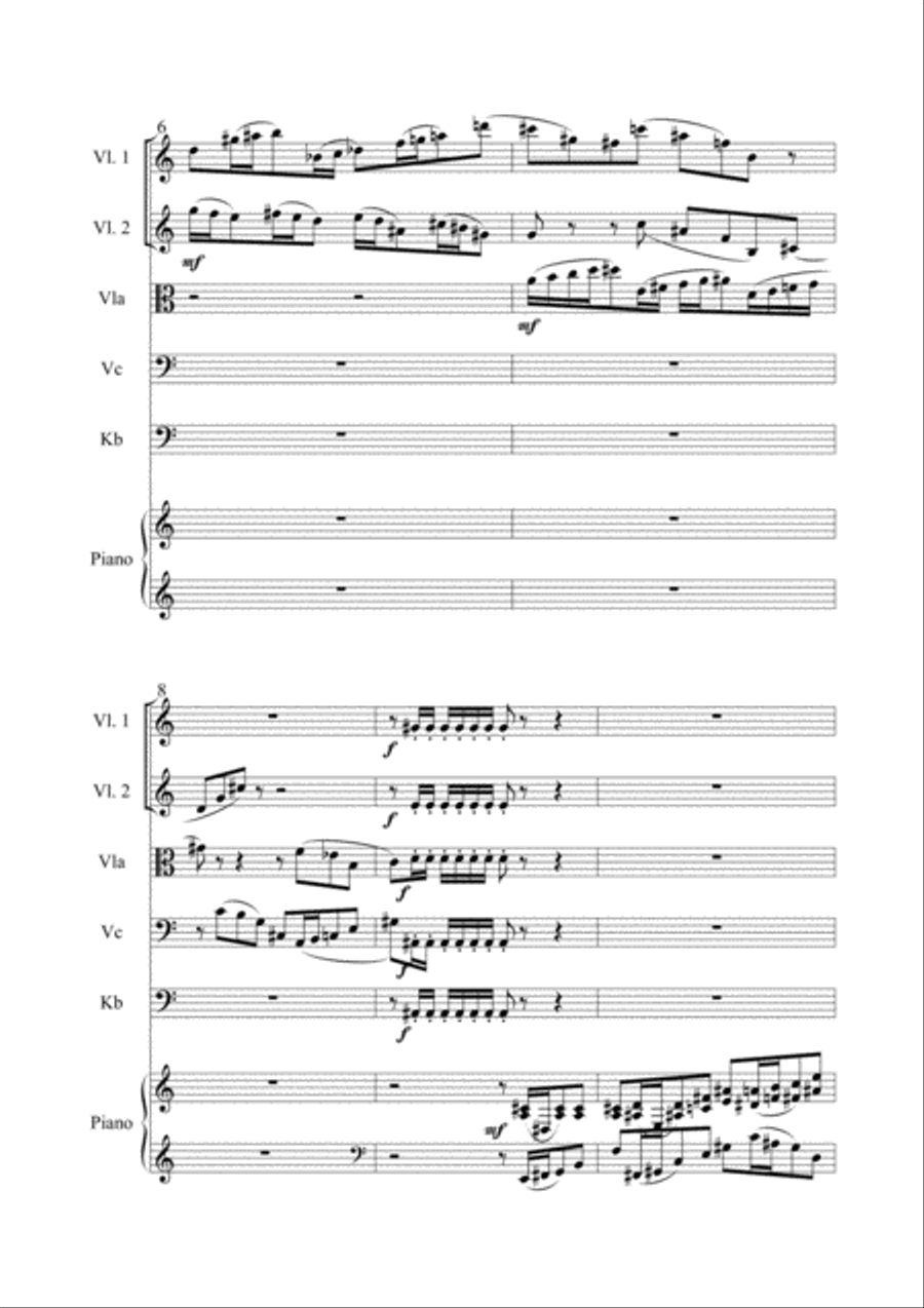 Concertino /Fantasie) für Klavier und Streichorchester String Orchestra scores gallery preview page 2