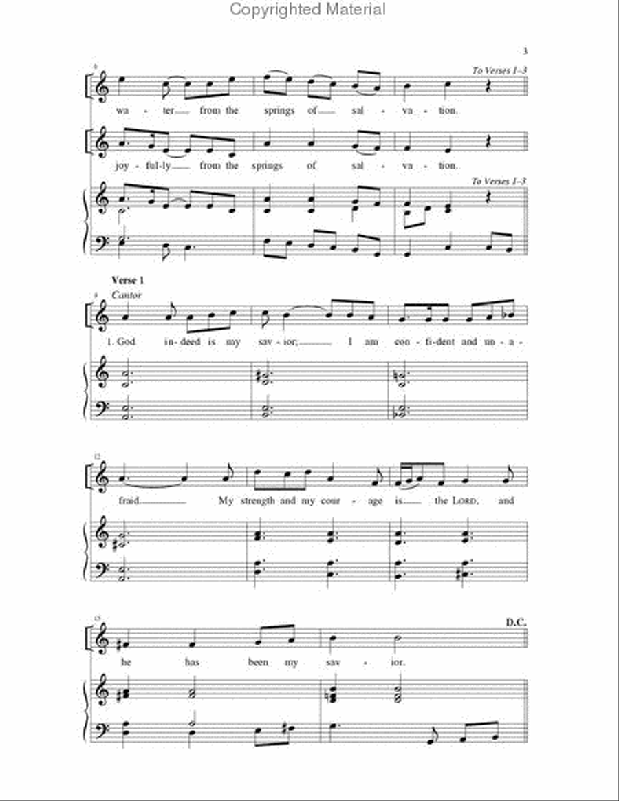 You Will Draw Water Joyfully 3-Part scores gallery preview page 3