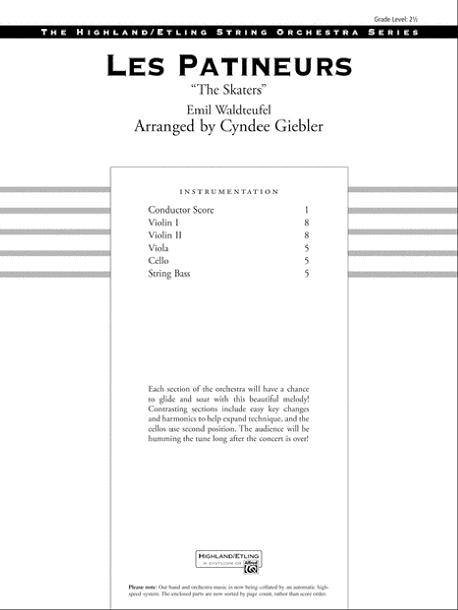 Les Patineurs: Score String Orchestra scores gallery preview page 1
