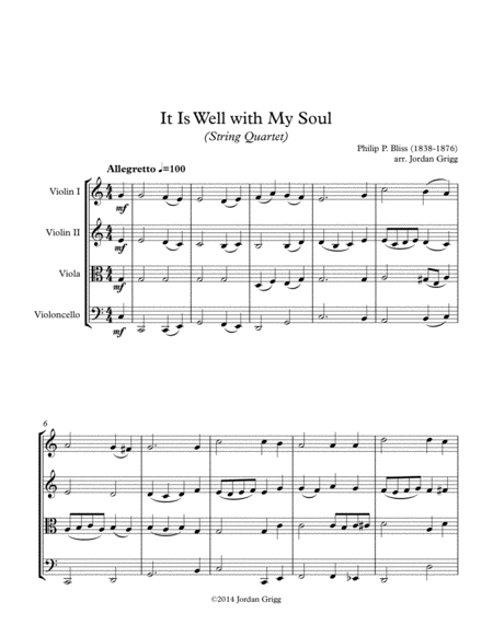 It Is Well with My Soul (String Quartet) image number null