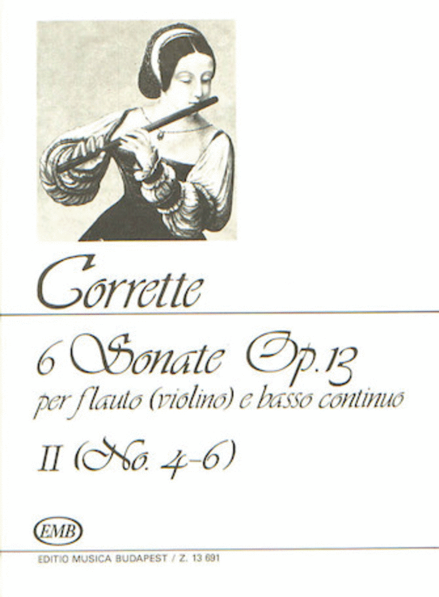 Six (6) Sonatas For Flute (violin) And Basso Continuo Op13 Volume 2 Nos 4-6