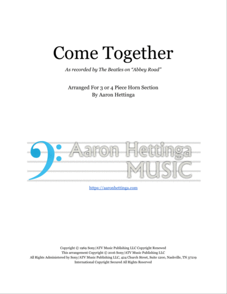 Come Together Small Ensemble scores gallery preview page 1
