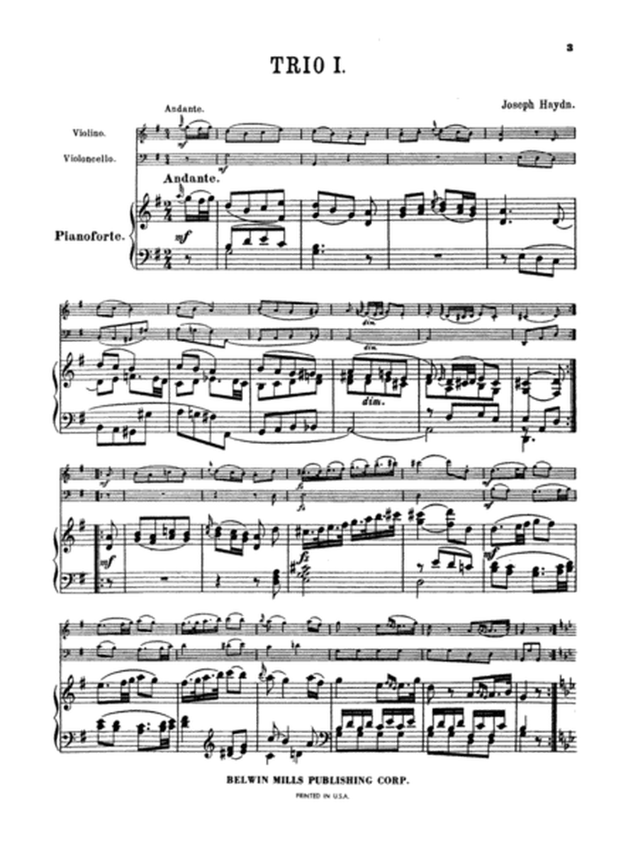 Trios for Violin, Cello and Piano, Volume 1