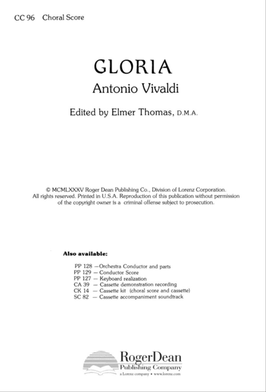 Gloria Gloria 4-Part scores gallery preview page 2