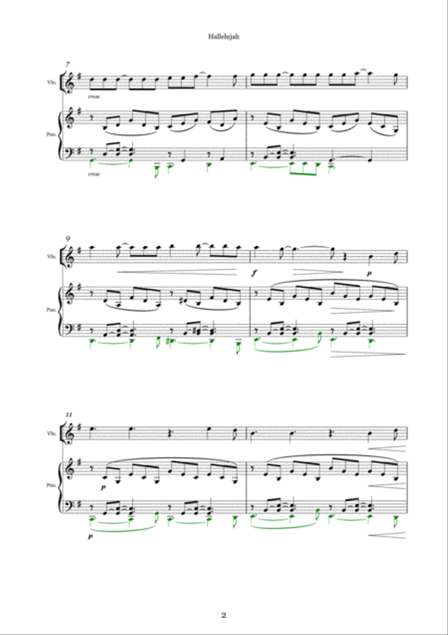 Hallelujah Hallelujah Violin Solo scores gallery preview page 2