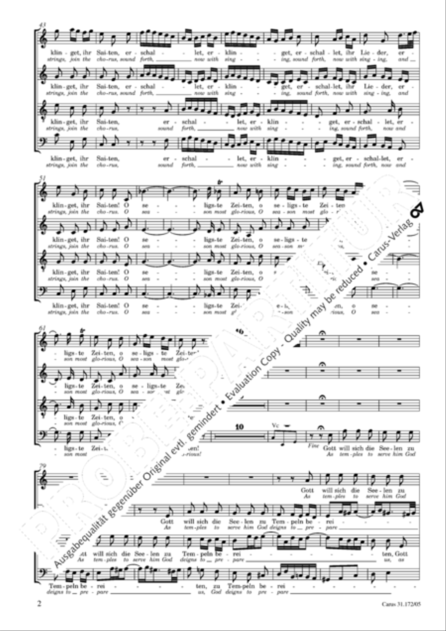 Sound forth, now with singing (Erschallet, ihr Lieder) 4-Part scores gallery preview page 3