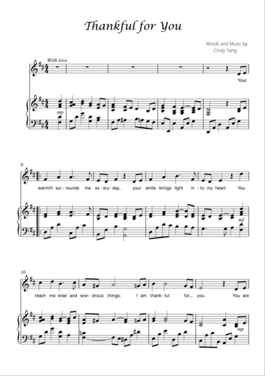 Thankful for you Choir scores gallery preview page 1