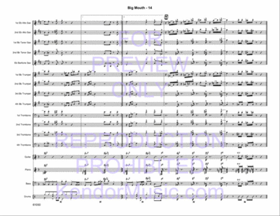 Big Mouth (Full Score) Jazz Ensemble scores gallery preview page 16