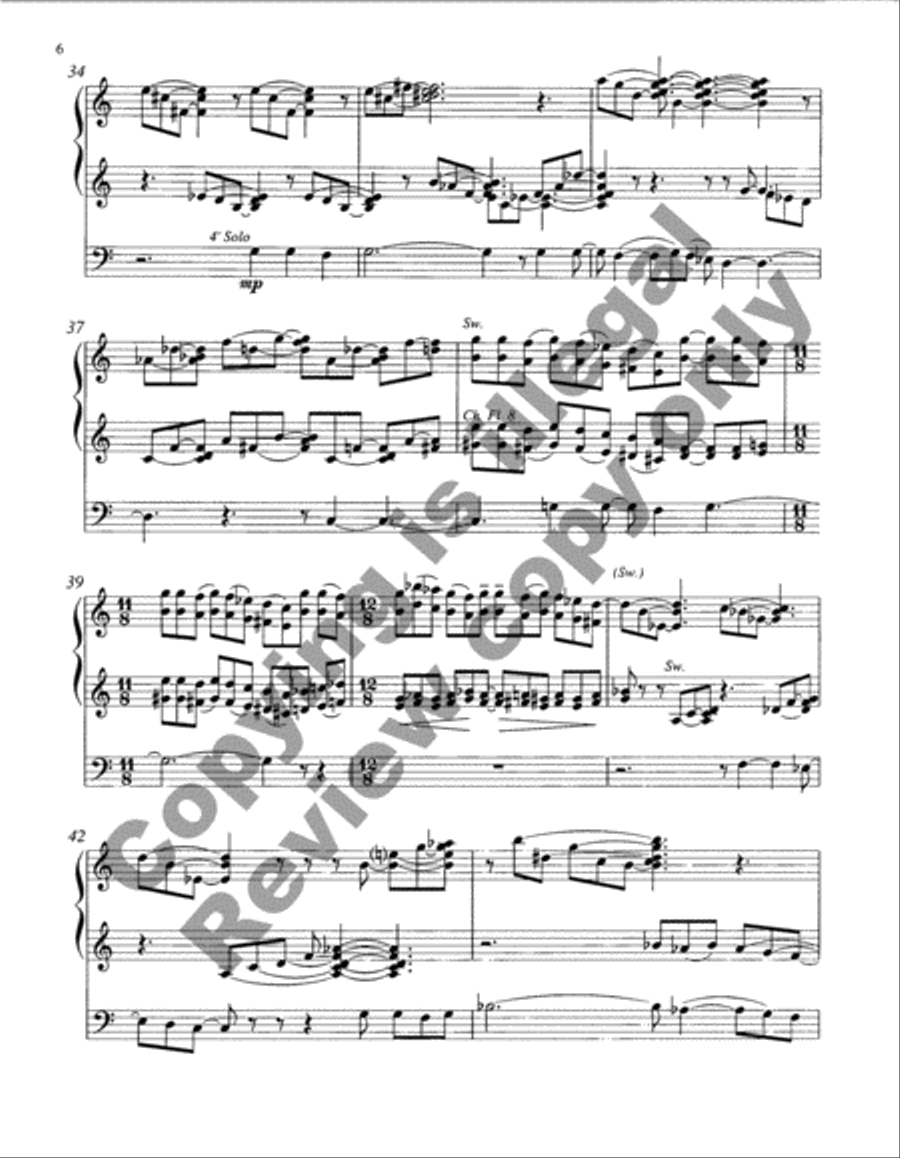 Fantasy on Cortége et Litanie of Marcel Dupré Organ scores gallery preview page 6