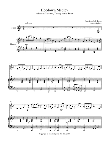 Hoedown Medley (treble F instrument solo) image number null