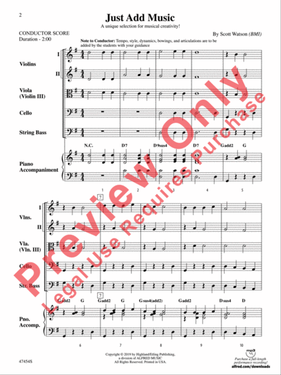 Just Add Music String Orchestra scores gallery preview page 3