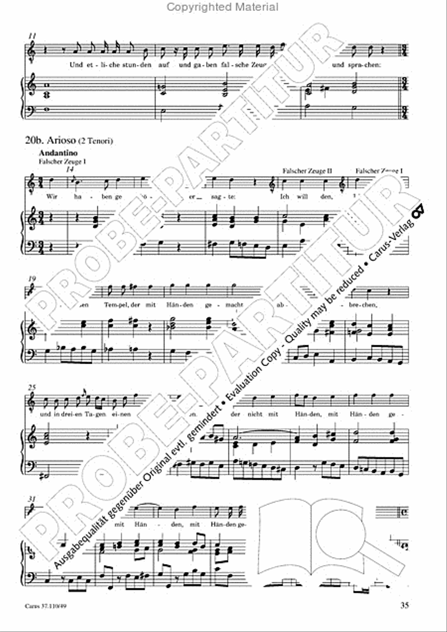Markuspassion. Werkausgabe Reihe 1, Bd. 7 (Homilius) Organ scores gallery preview page 36