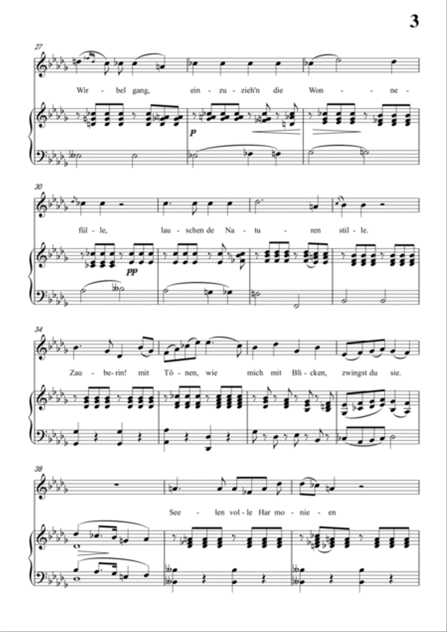 Schubert-Laura am Klavier(Laura at the Piano),D.388 in bD for Vocal and Pno Voice scores gallery preview page 4