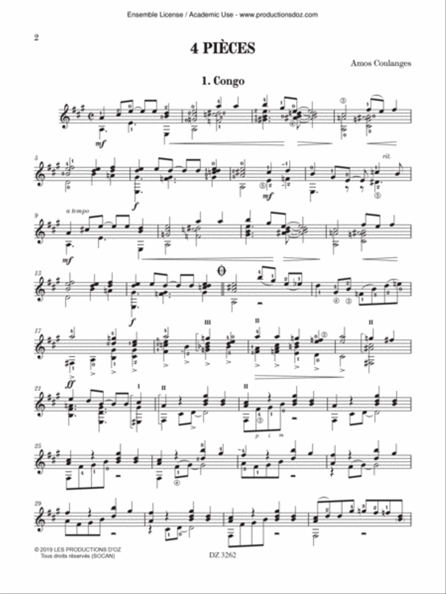 4 Pièces 4 Pièces Classical Guitar scores gallery preview page 2