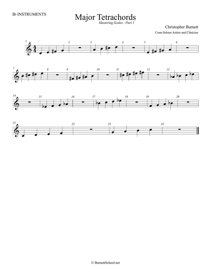 Major Tetrachords for Band - Mastering Scales - Part 1 Jazz Ensemble scores gallery preview page 4