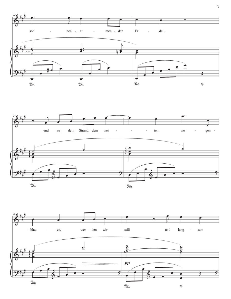 STRAUSS: Morgen, Op. 27 no. 4 (in 9 keys: A, A-flat, G, G-flat, F, E, E-flat, D, D-flat major) Piano, Vocal scores gallery preview page 4