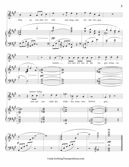 STRAUSS: Morgen, Op. 27 no. 4 (in 10 keys: A, A-flat, G, G-flat, F, E, E-flat, D, D-flat, C major)