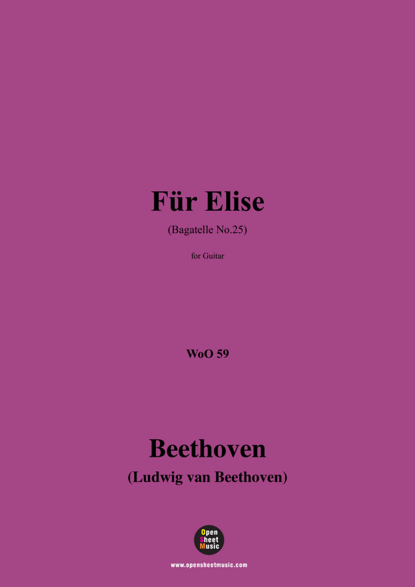 Beethoven-Für Elise(Bagatelle No.25),WoO 59,for Guitar image number null