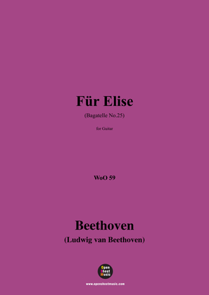 Book cover for Beethoven-Für Elise(Bagatelle No.25),WoO 59,for Guitar