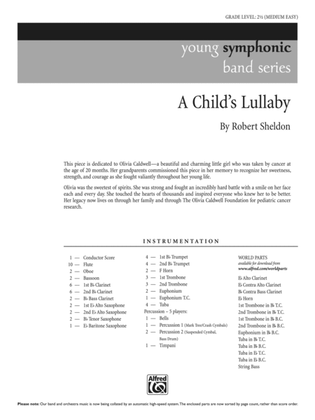 Book cover for A Child's Lullaby: Score