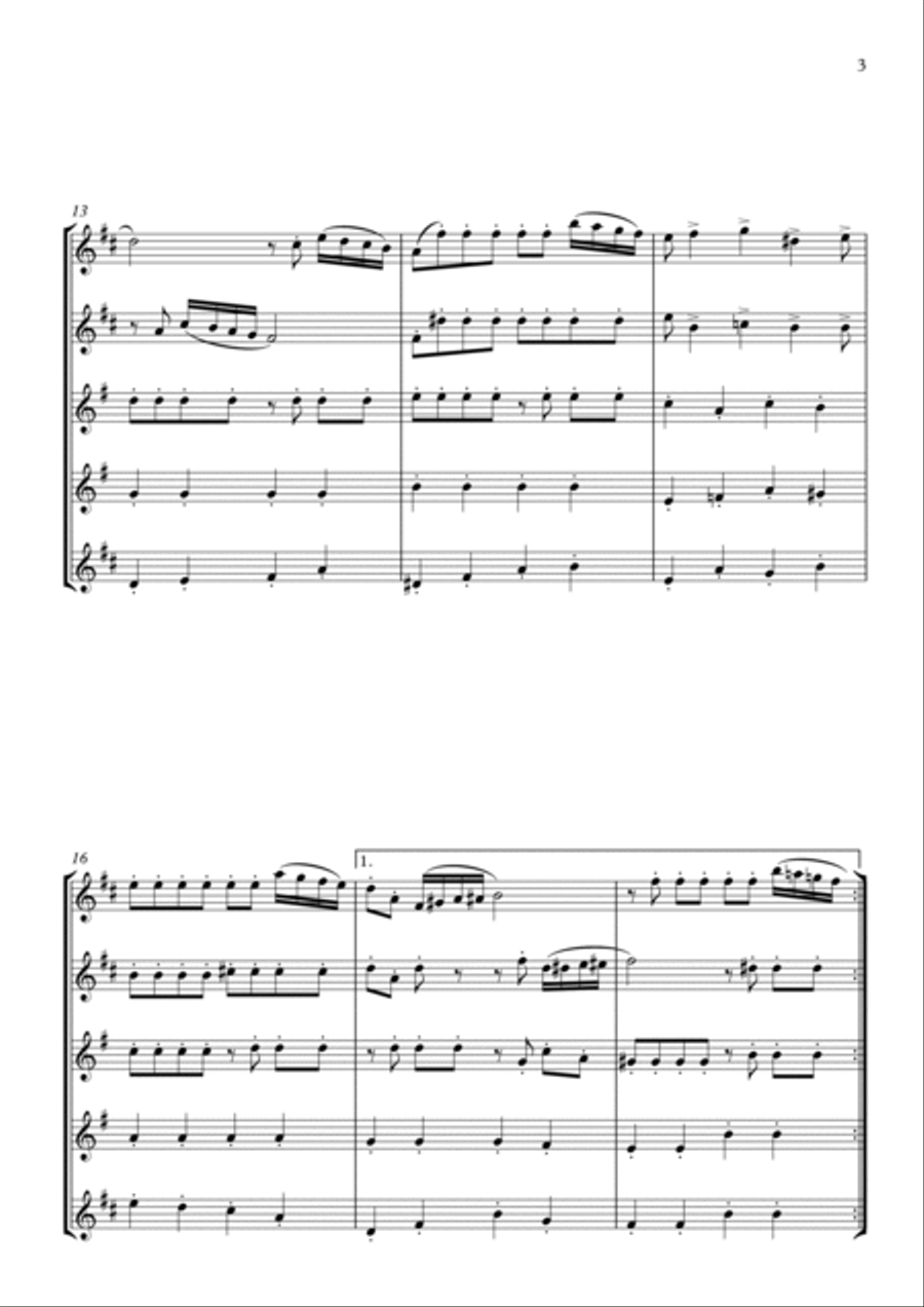 Dance of the Little Swans Saxophone Quintet scores gallery preview page 3