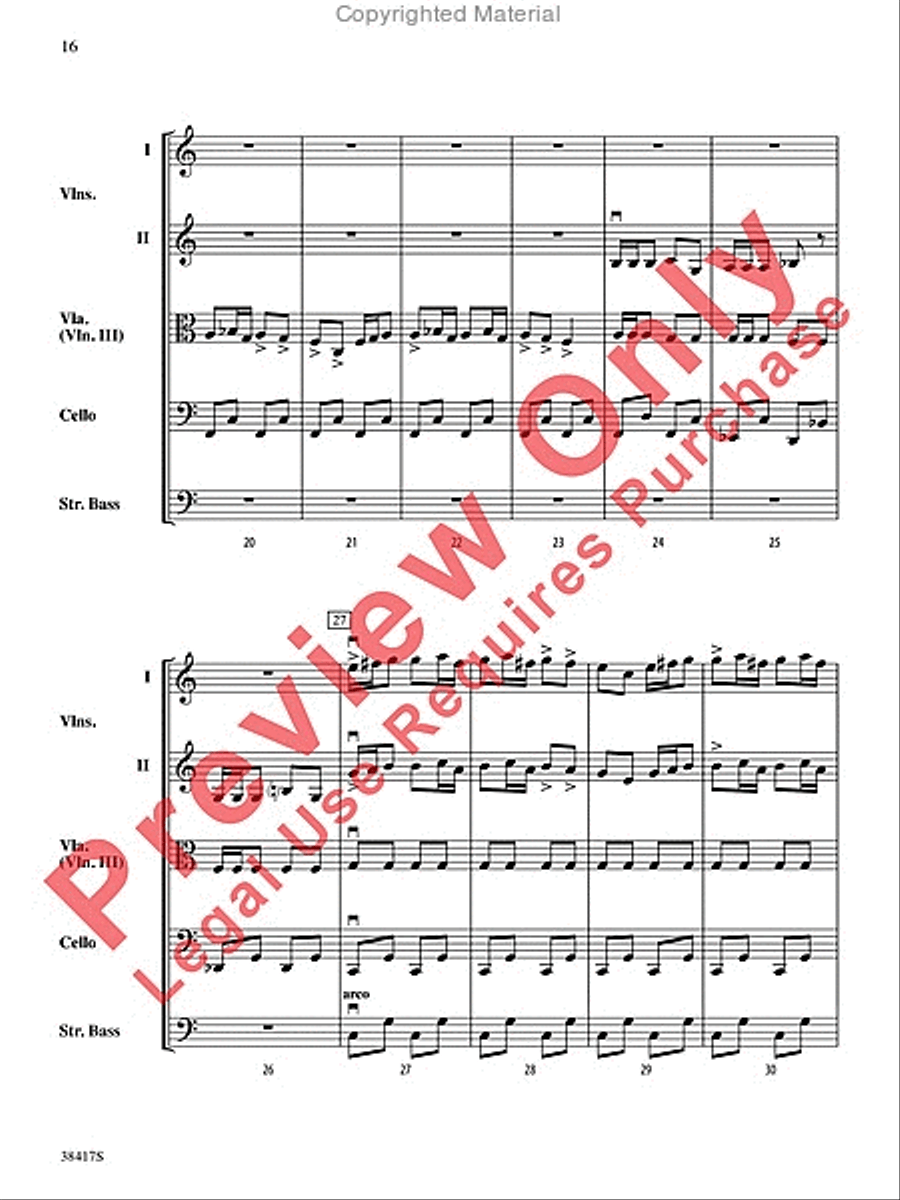 Themes from St. Paul's Suite String Orchestra scores gallery preview page 17