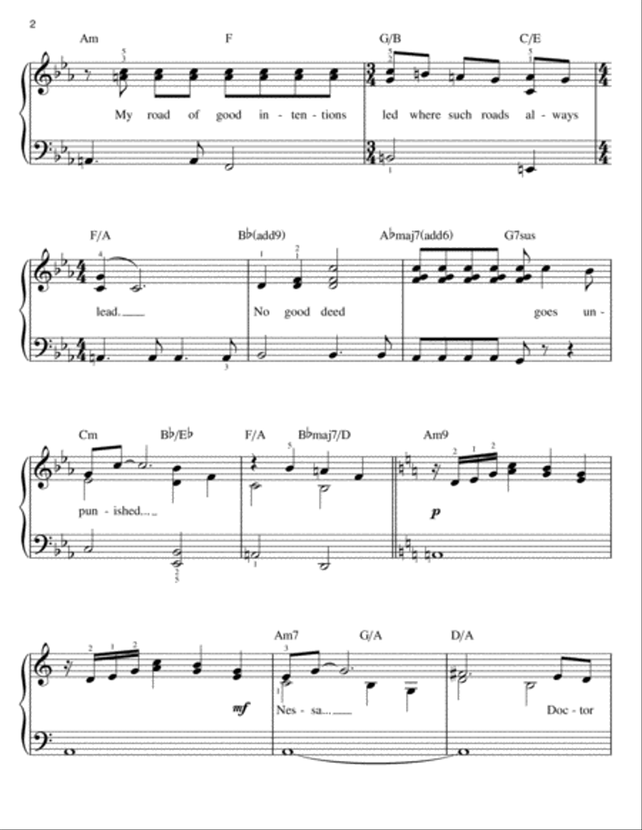 No Good Deed (from Wicked) Easy Piano scores gallery preview page 2