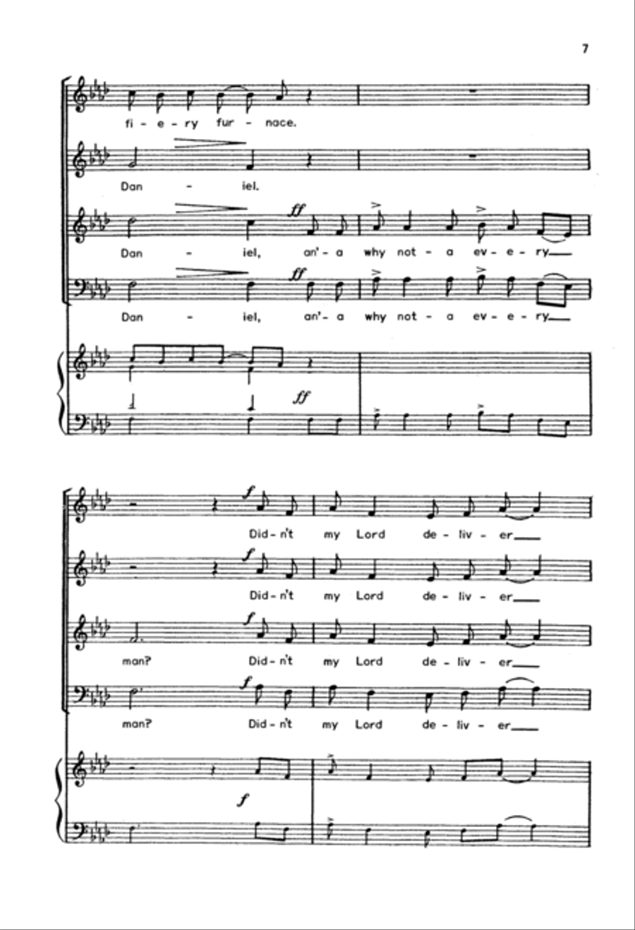 Daniel (Didn't My Lord Deliver Daniel?) (Downloadable) 4-Part scores gallery preview page 5