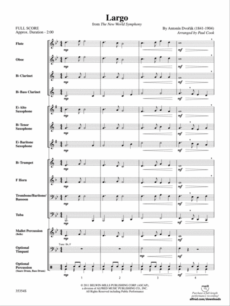 Largo (from the New World Symphony) Concert Band scores gallery preview page 2