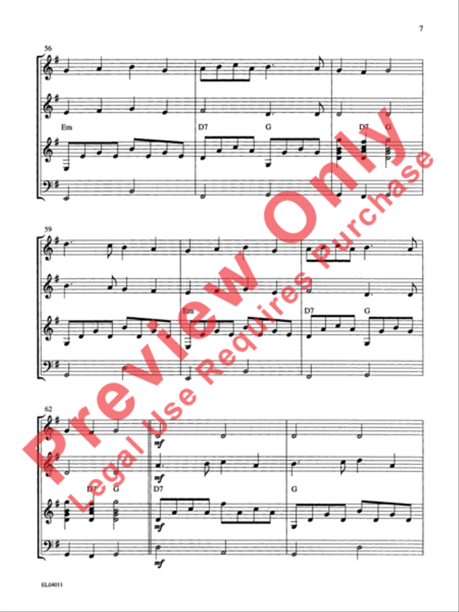 Belwin's 21st Century Guitar Ensemble -- Christmas Medley Guitar Ensemble scores gallery preview page 8