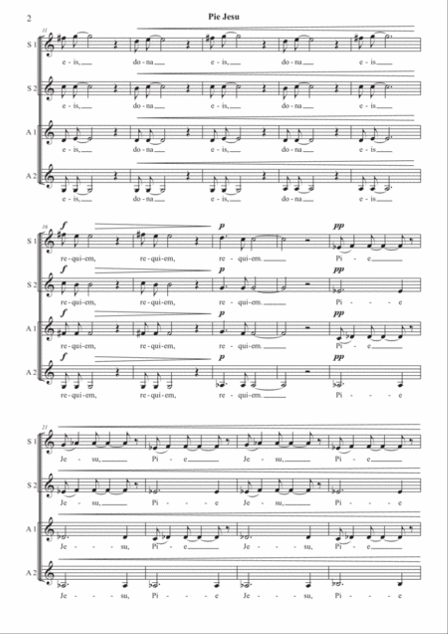 Pie Jesu SSAA scores gallery preview page 4