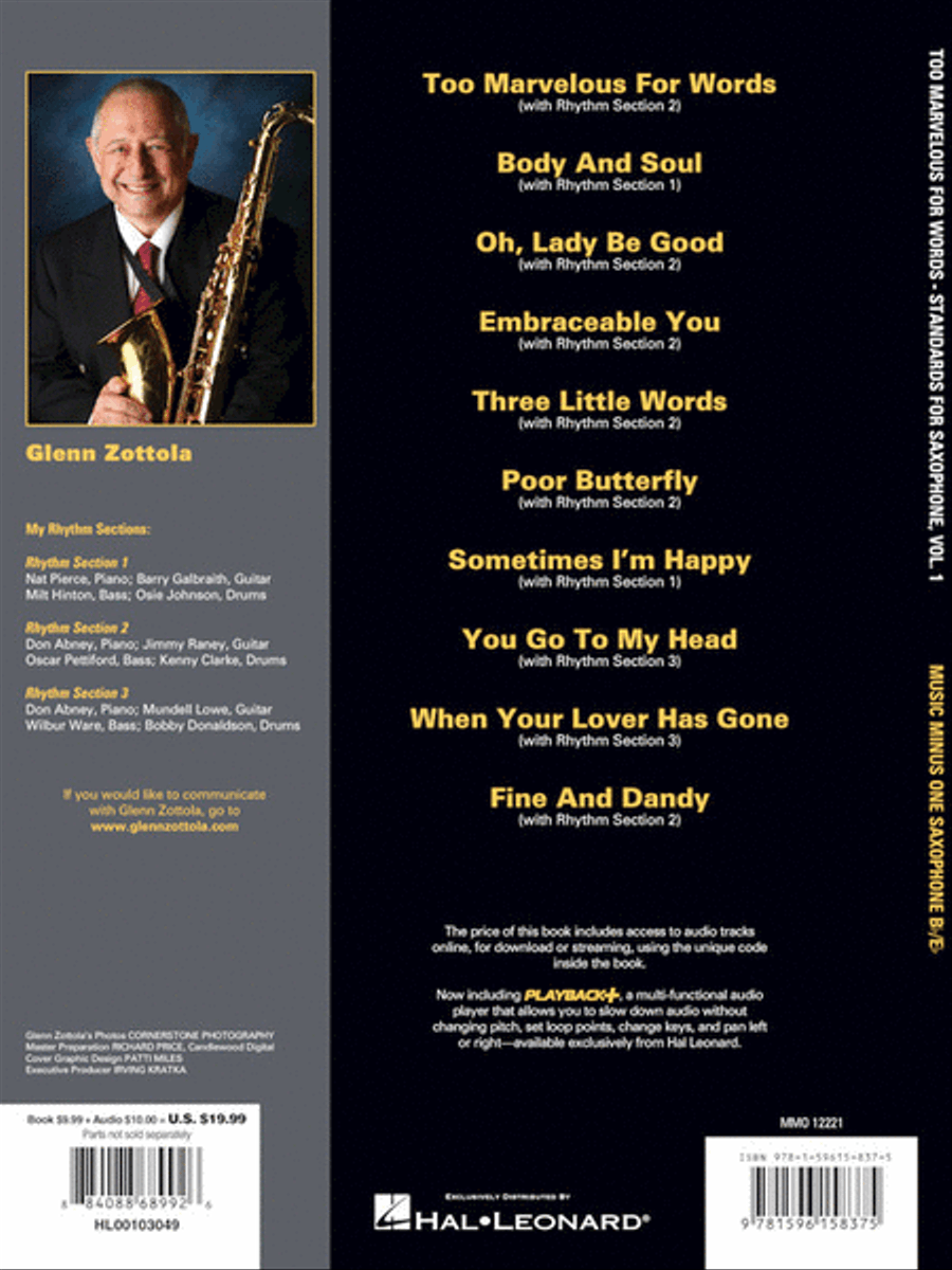 Too Marvelous for Words – Standards for Tenor Sax, Vol. 1 Tenor Saxophone scores gallery preview page 5