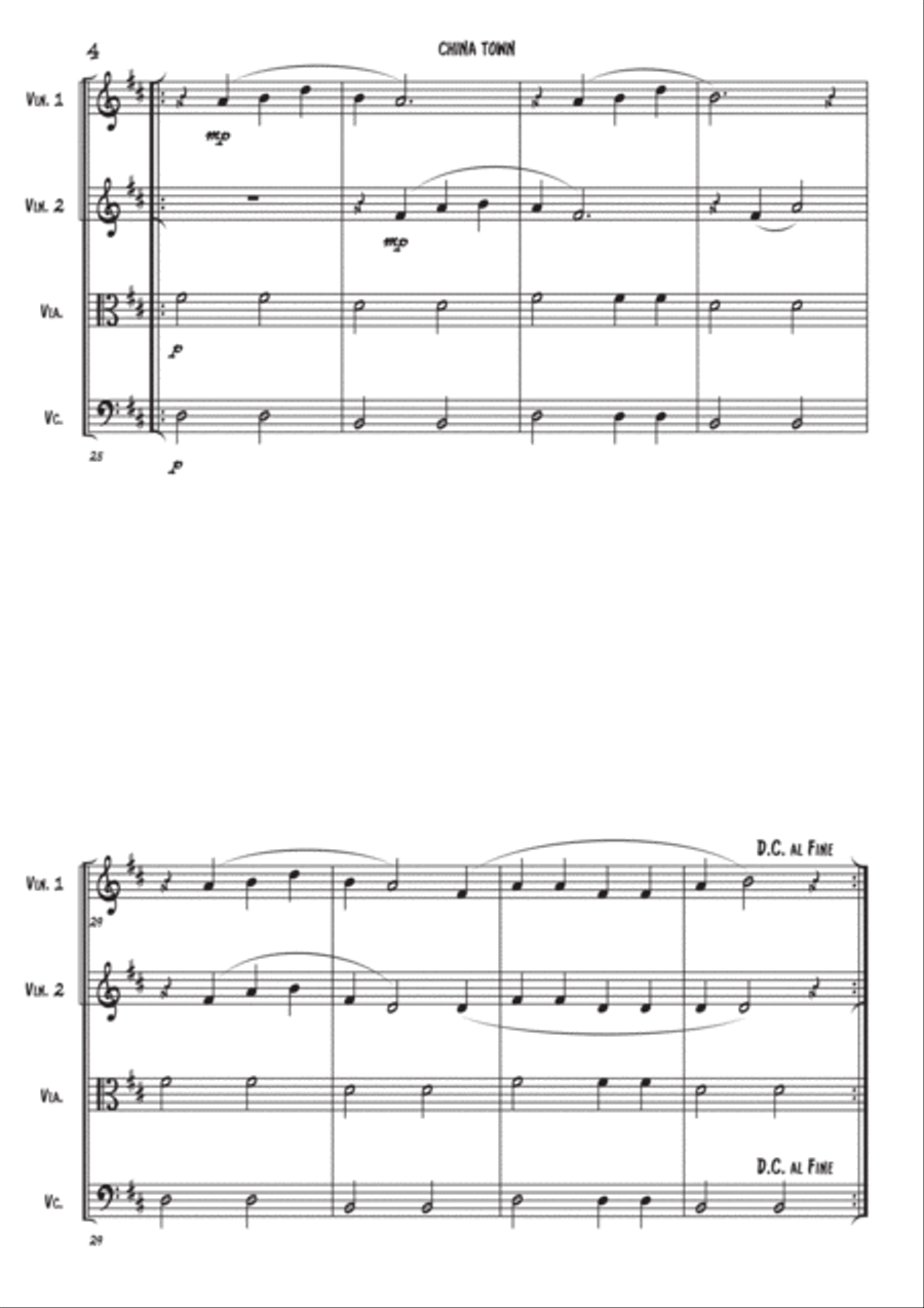 China town - String quartet String Quartet scores gallery preview page 4