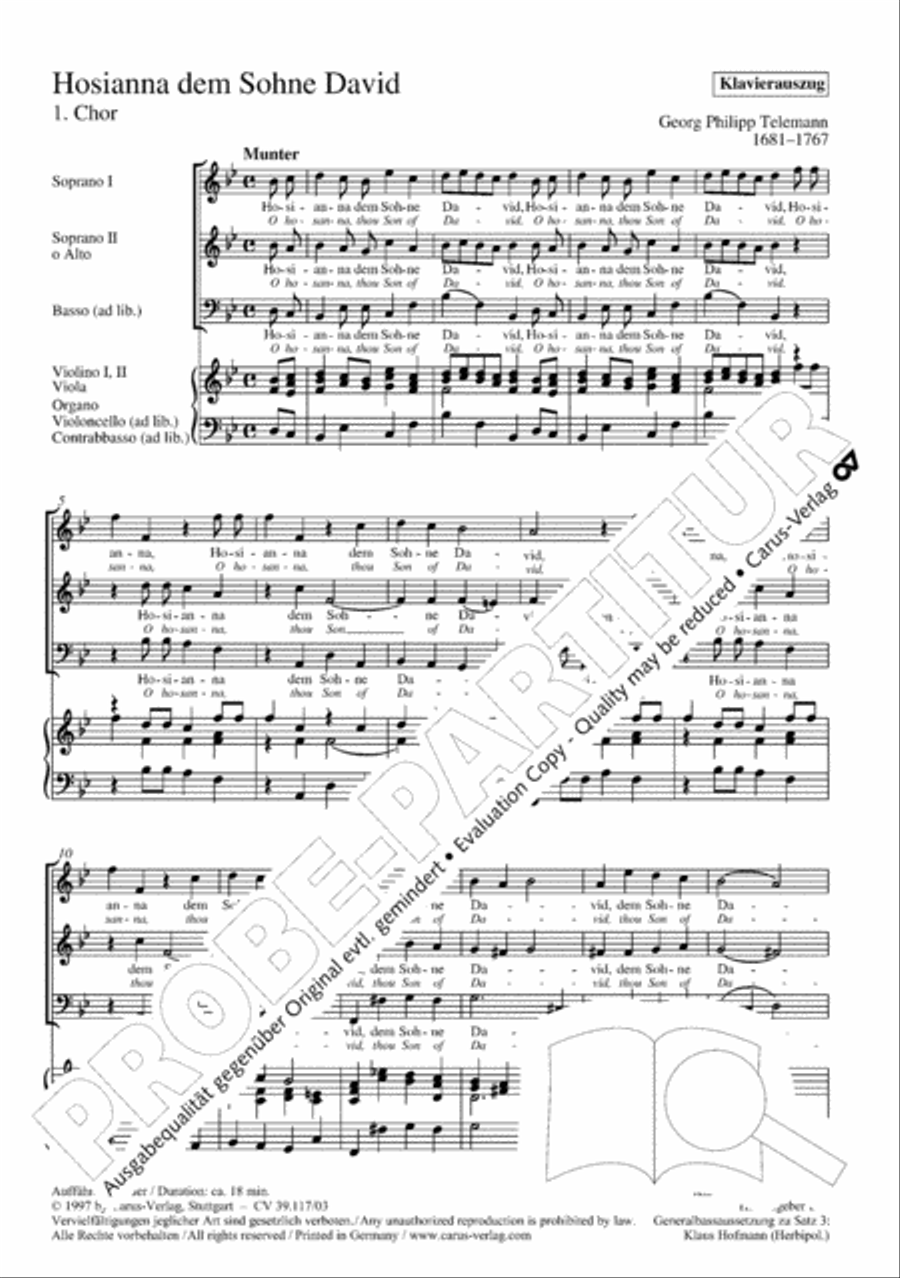 O hosanna, thou Son of David (Hosianna dem Sohne Davids) SA scores gallery preview page 4