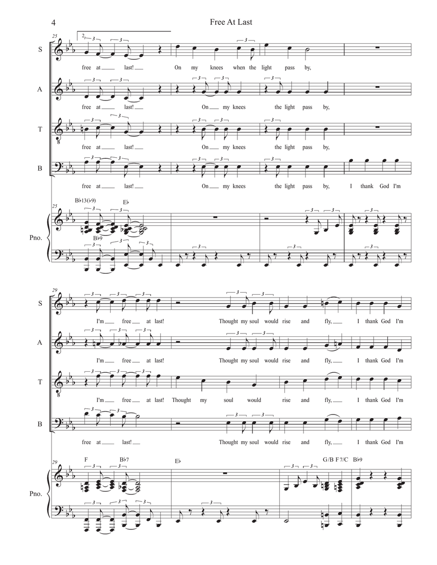 Free At Last (SATB) 4-Part scores gallery preview page 4