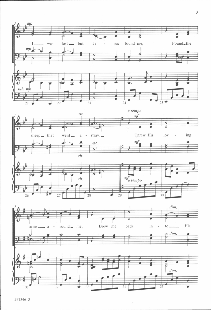 I Will Sing the Wondrous Story 4-Part scores gallery preview page 3