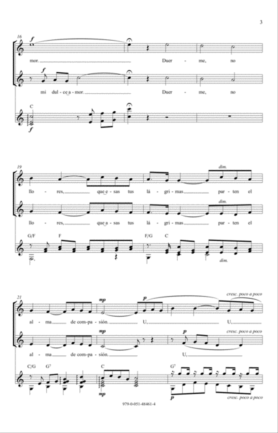 Duerme, No Llores (Sleep, Don't Cry) 2-Part scores gallery preview page 3