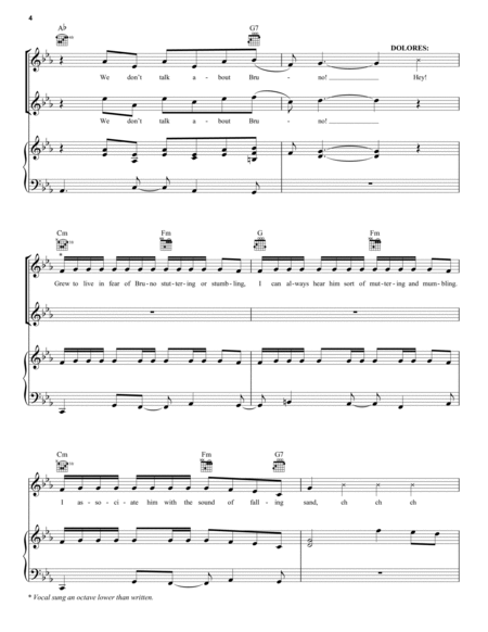We Don't Talk About Bruno (from Encanto) - Piano/Vocal/Guitar Piano, Vocal, Guitar - Digital Sheet Music