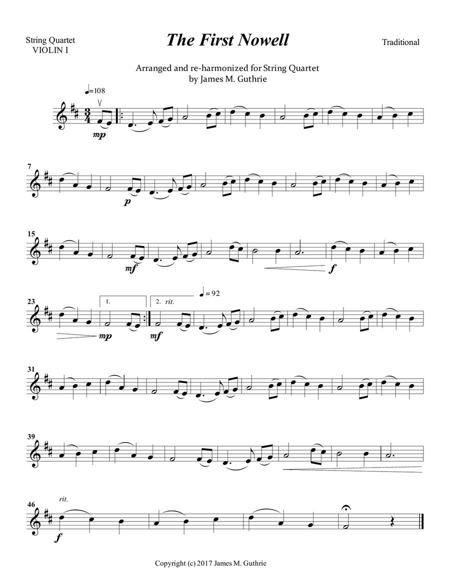 The First Noel for String Quartet String Quartet scores gallery preview page 4