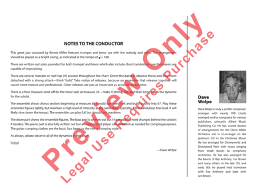 Bernie's Tune Jazz Ensemble scores gallery preview page 3