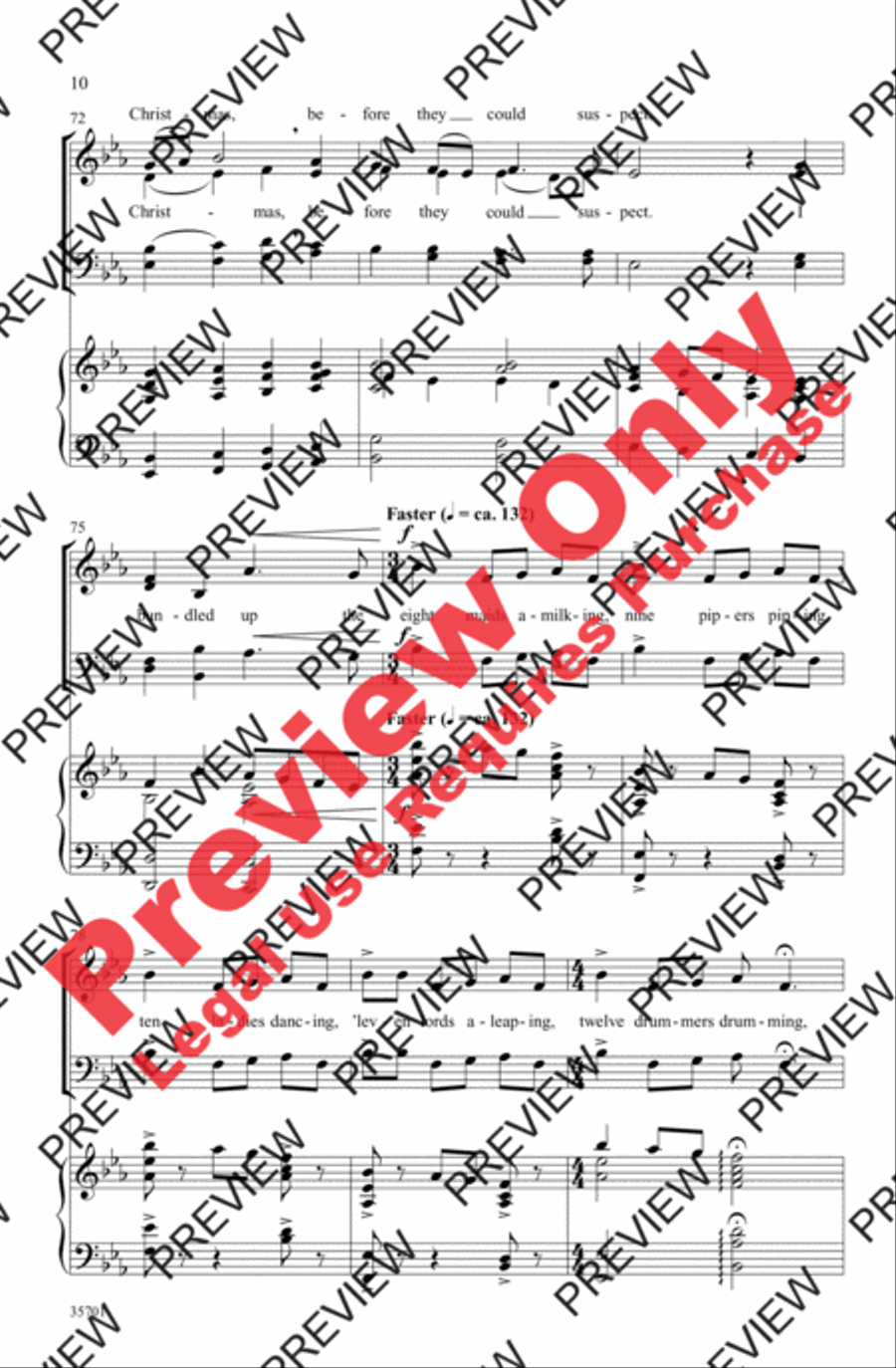 The Twelve Days After Christmas 4-Part scores gallery preview page 10