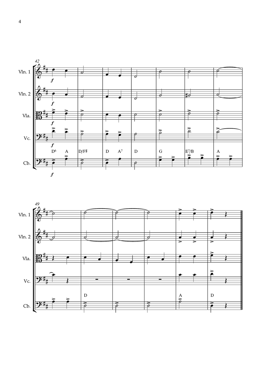 Joy To The World String quintet easy beginner String Quintet scores gallery preview page 4