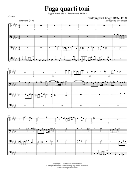 Fuga quarti toni for Trombone or Low Brass Quartet
