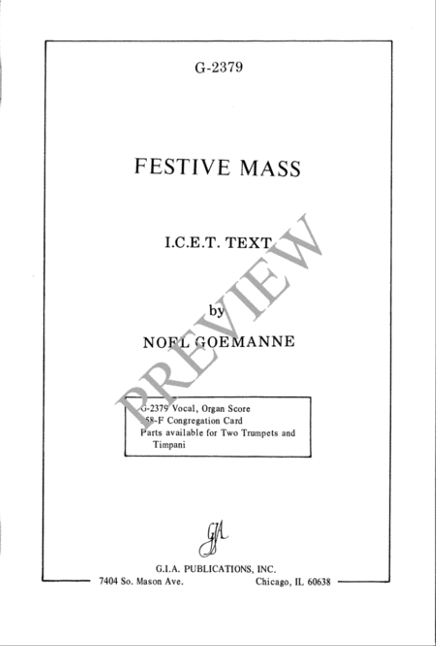 Festive Mass Festive Mass Unison Choir scores gallery preview page 2