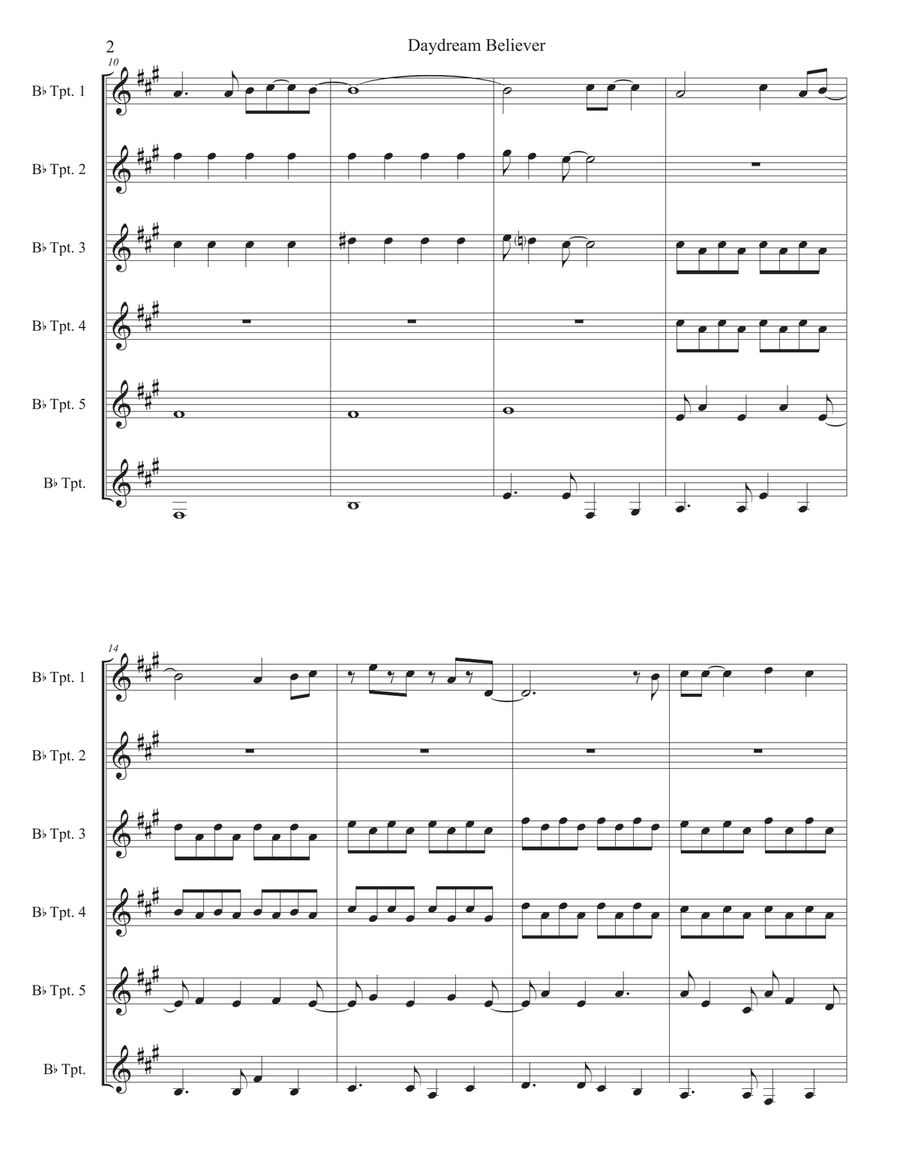 Daydream Believer Trumpet scores gallery preview page 3